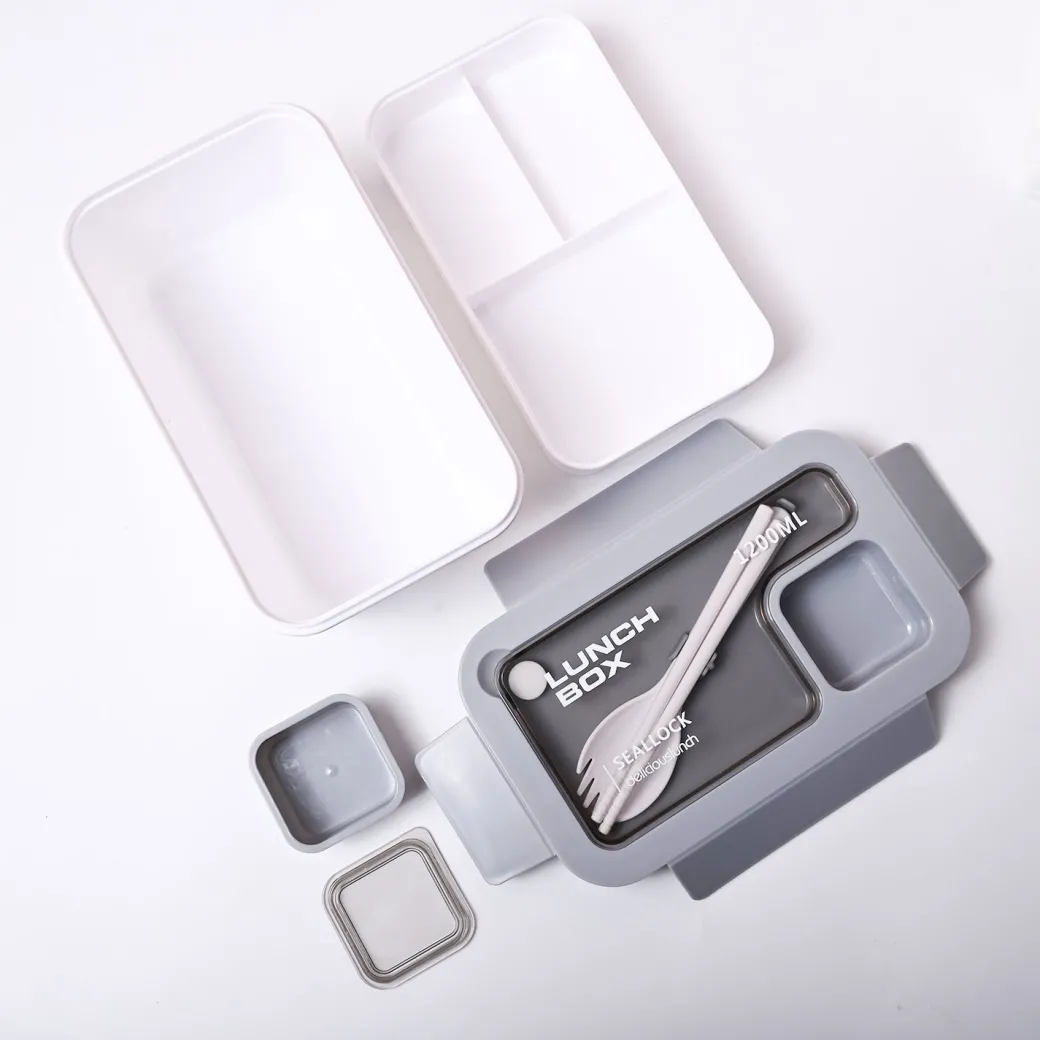 Grey Lunch Box Set (1200ml + 40ml)