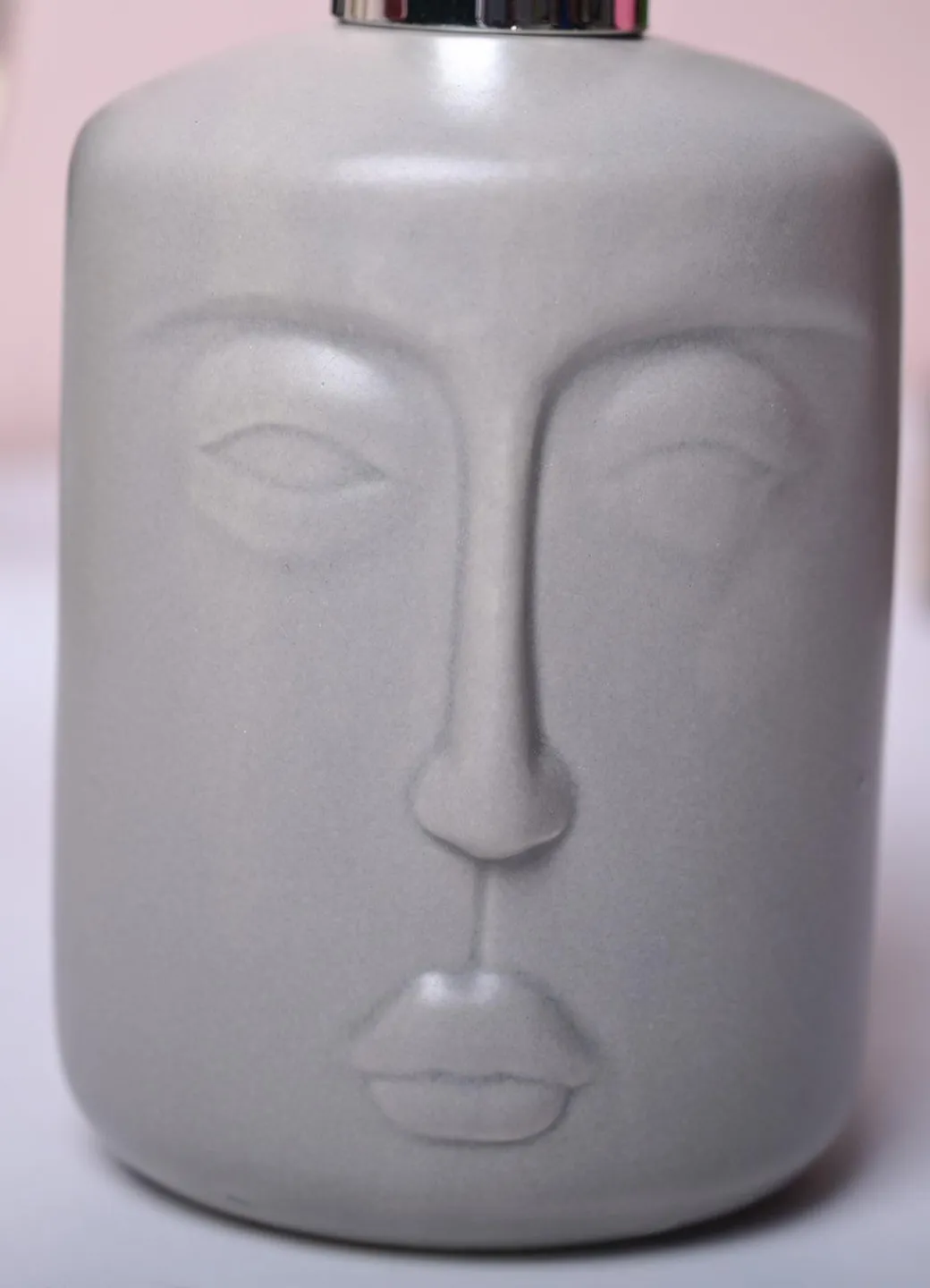 Grey Matte Face Soap Dispenser - Cylindrical Shape