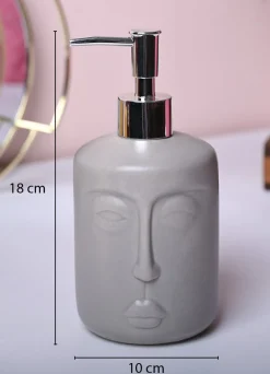 Grey Matte Face Soap Dispenser - Cylindrical Shape