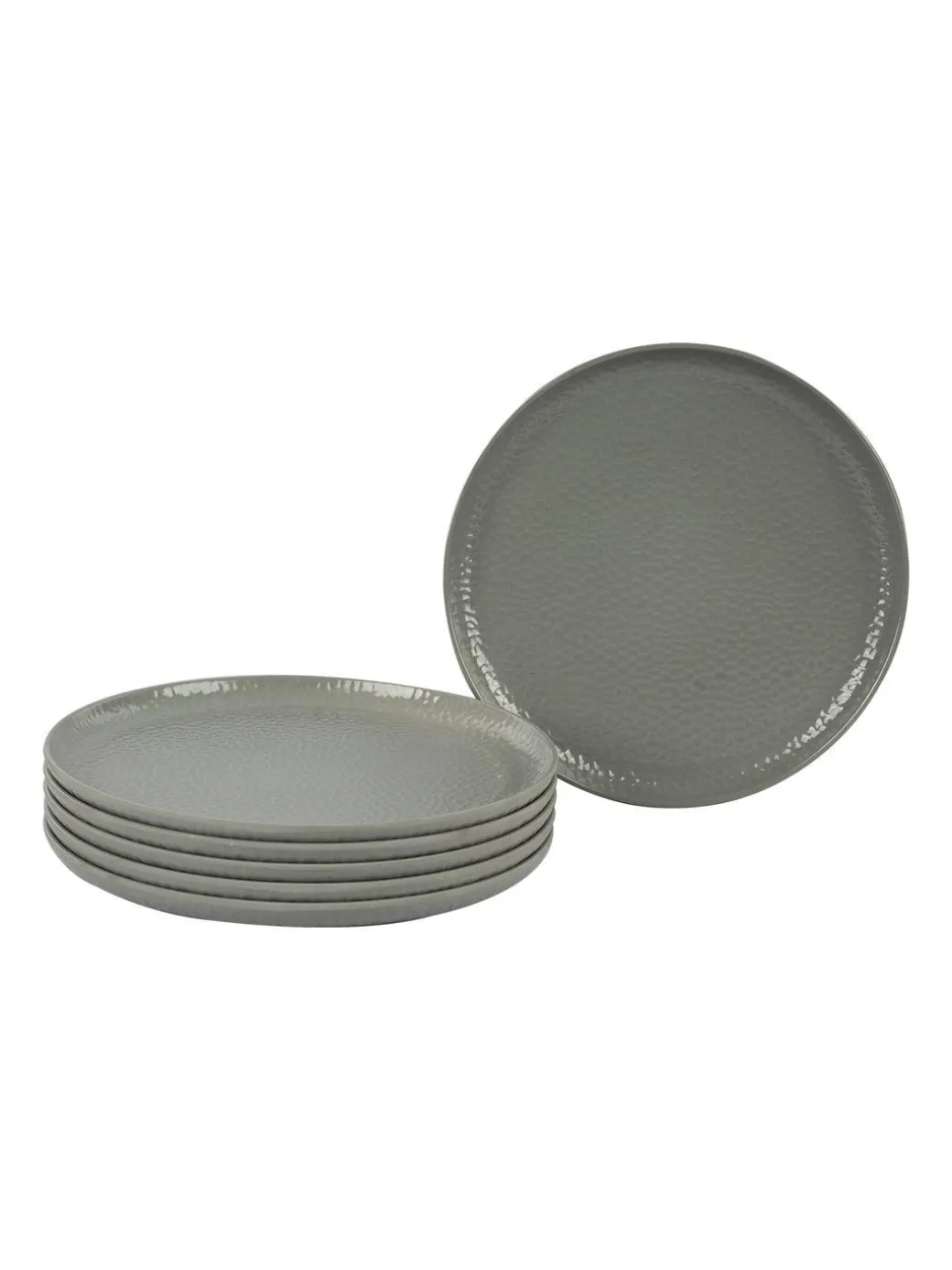 Grey Melamine Round Quarter Plate – Set of 6
