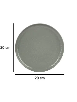 Grey Melamine Round Quarter Plate – Set of 6