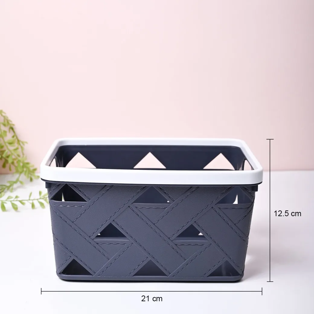 Grey Rectangle Baskets (Set of 2)