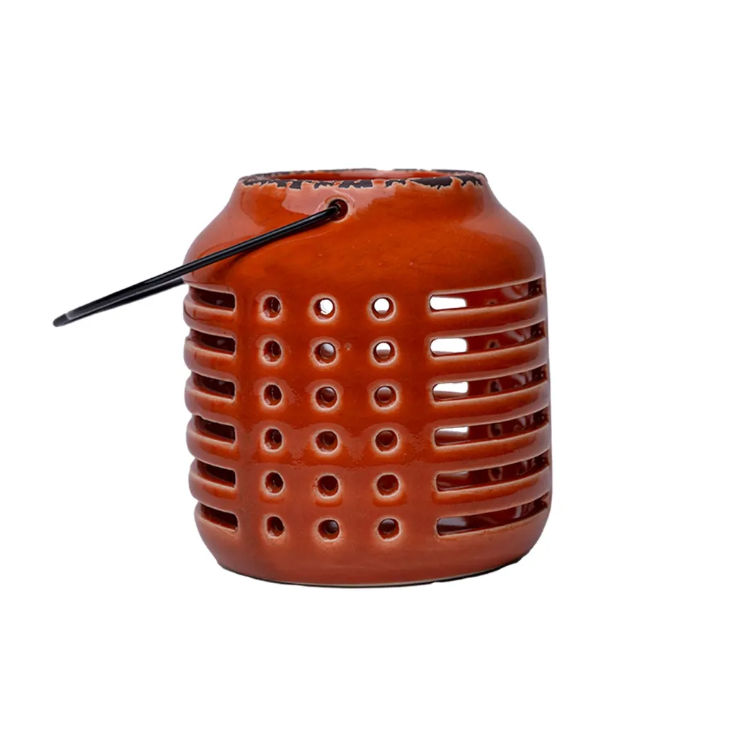 Hanging Tealight Candle Holder - Orange