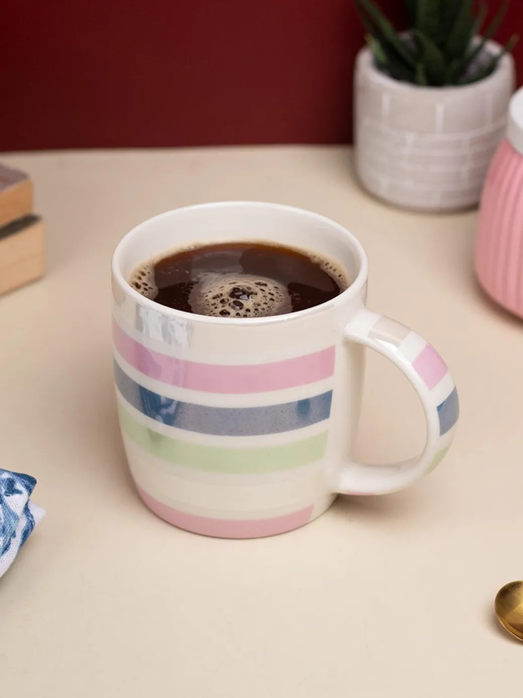 Horizontal Stripes Pattern Mug - 350mL, Multi