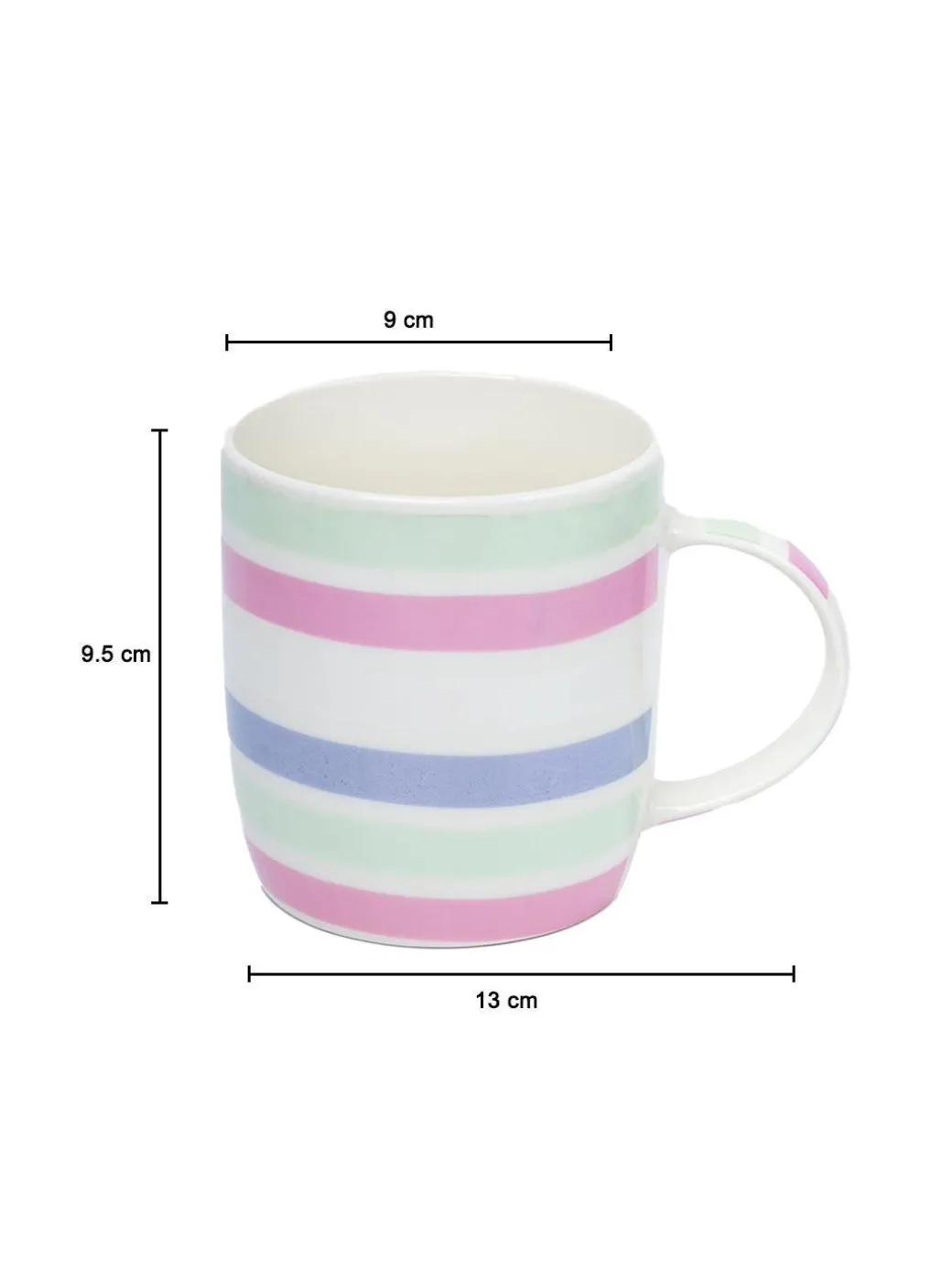 Horizontal Stripes Pattern Coffee Mug - 350mL, Multi