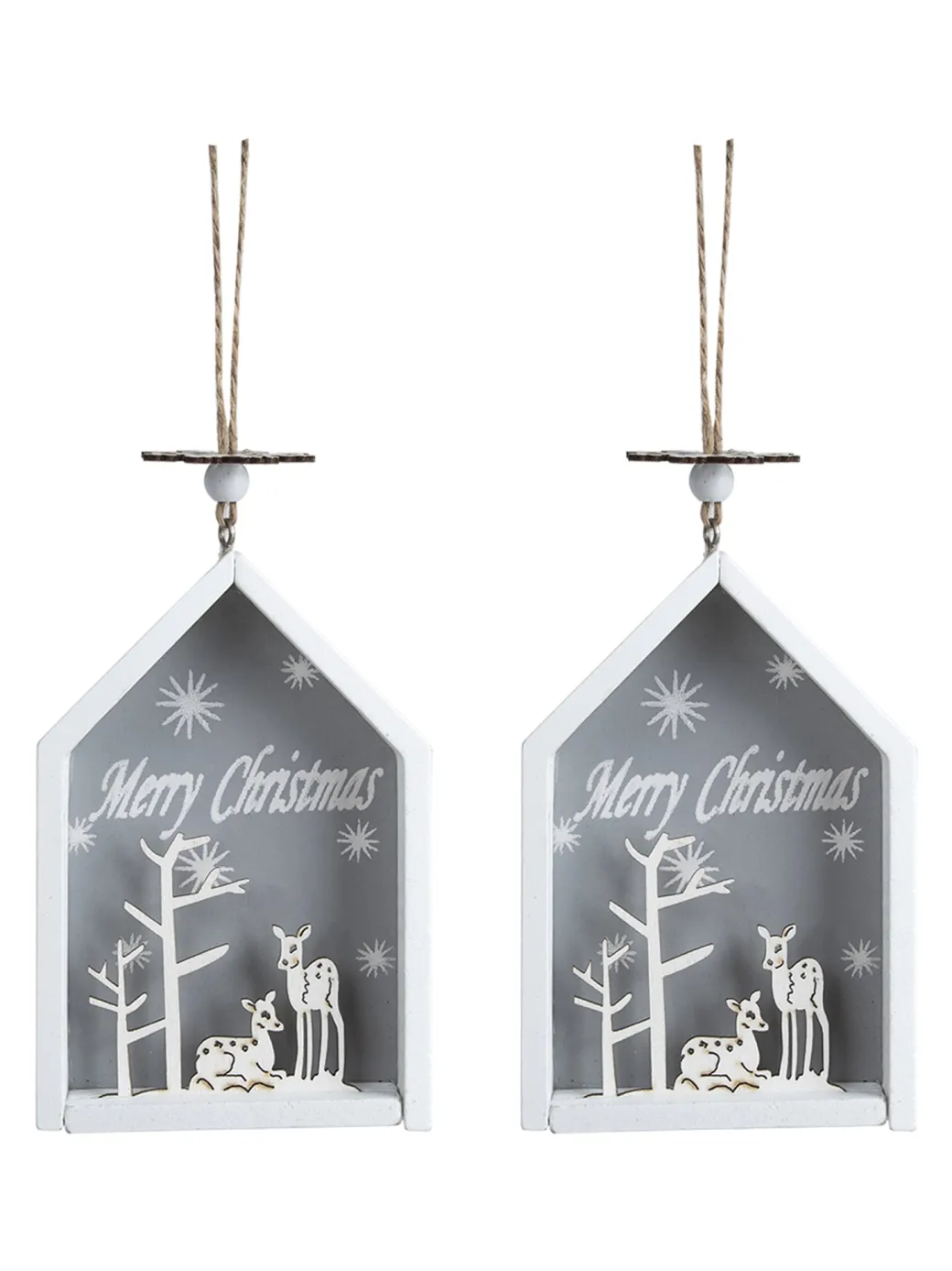 House Design - "Merry Christmas" Hanging Plaque Set Of 2 Pcs