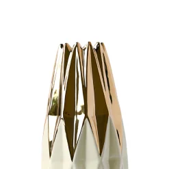 Ivory & Golden Geometric Vase
