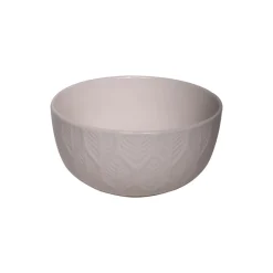 Ivory Ceramic Bowl - 580Ml, Leaf Pattern