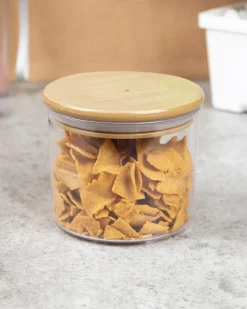 Jar with Airtight Lid, Brown, Plastic, 500 mL