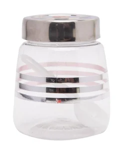 Jars, Transparent & Silver, Plastic, Set of 6, 200 mL