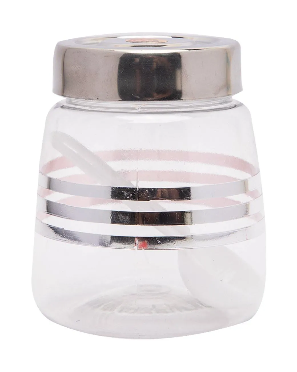 Jars, Transparent & Silver, Plastic, Set of 6, 200 mL