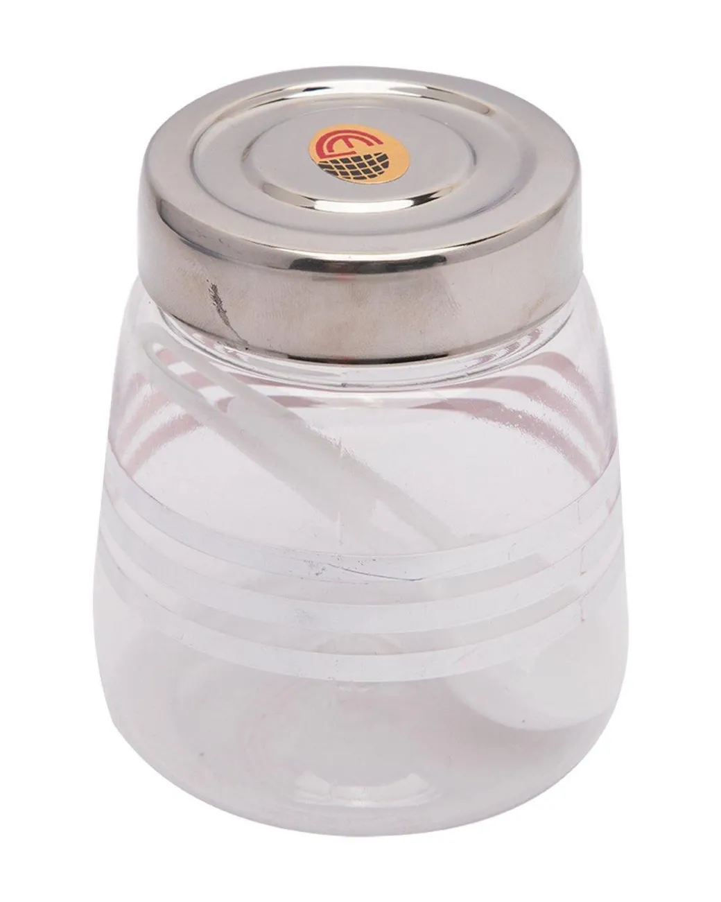 Jars, Transparent & Silver, Plastic, Set of 6, 200 mL
