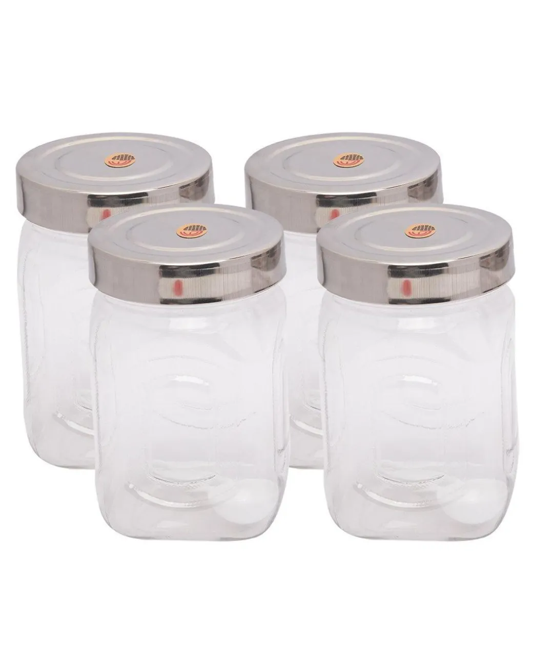 Jars, Transparent, Plastic, Set of 4, 500 mL