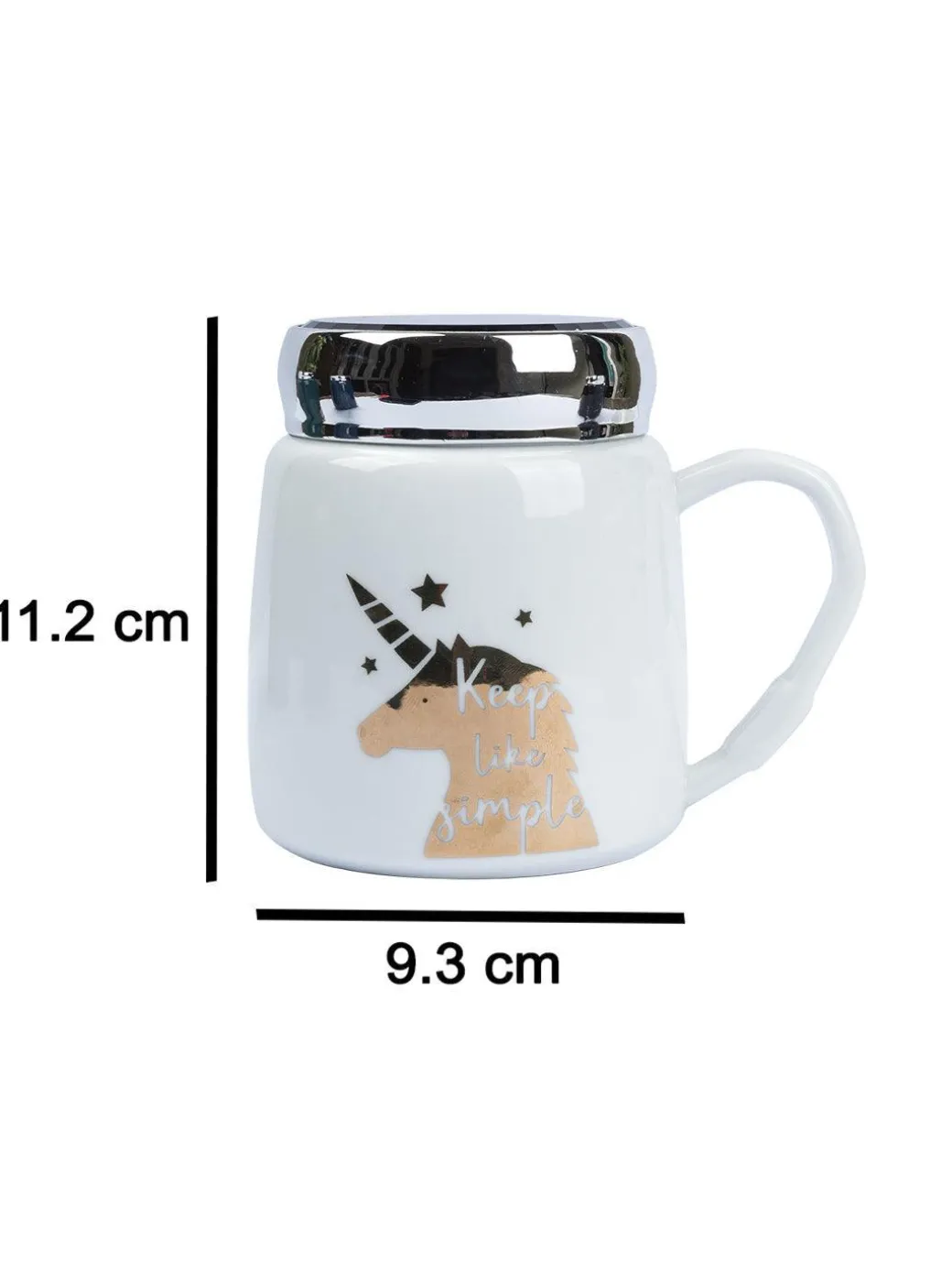 Keep Like Simple' Coffee Mug With Lid - White, 360Ml