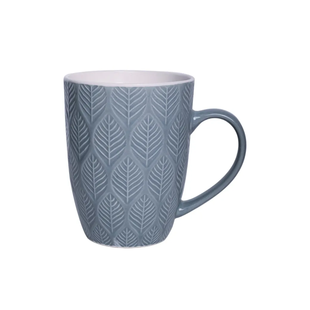 Lagoon Ceramic Mug - 360Ml, Leaf Pattern