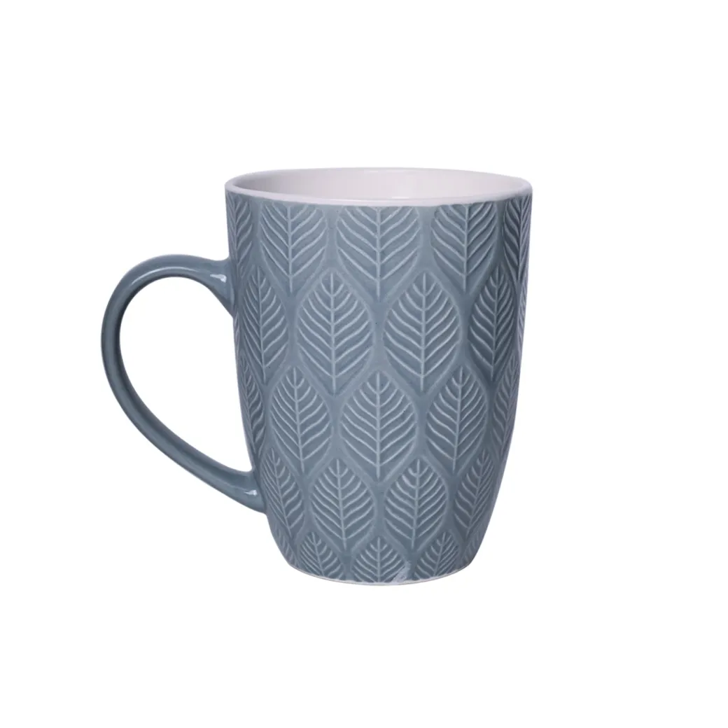 Lagoon Ceramic Mug - 360Ml, Leaf Pattern
