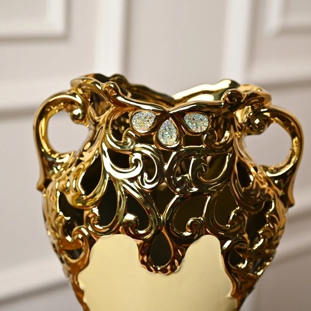 Large Rococo Ceramic Floor Vase