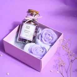 Lavender Flower Candles & Potpourri Set