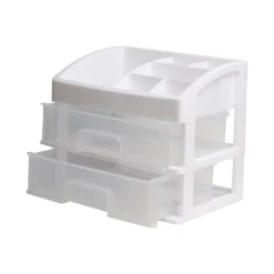 2-Layer White Table Mini Drawer Organiser