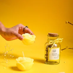 Lemon Rain Flower Candles & Potpourri Set