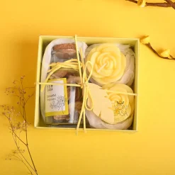 Lemon Rain Flower Candles & Potpourri Set