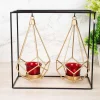 Lighting Nordic Hanging Votive Holder, Diwali Special, Black & Gold, Iron