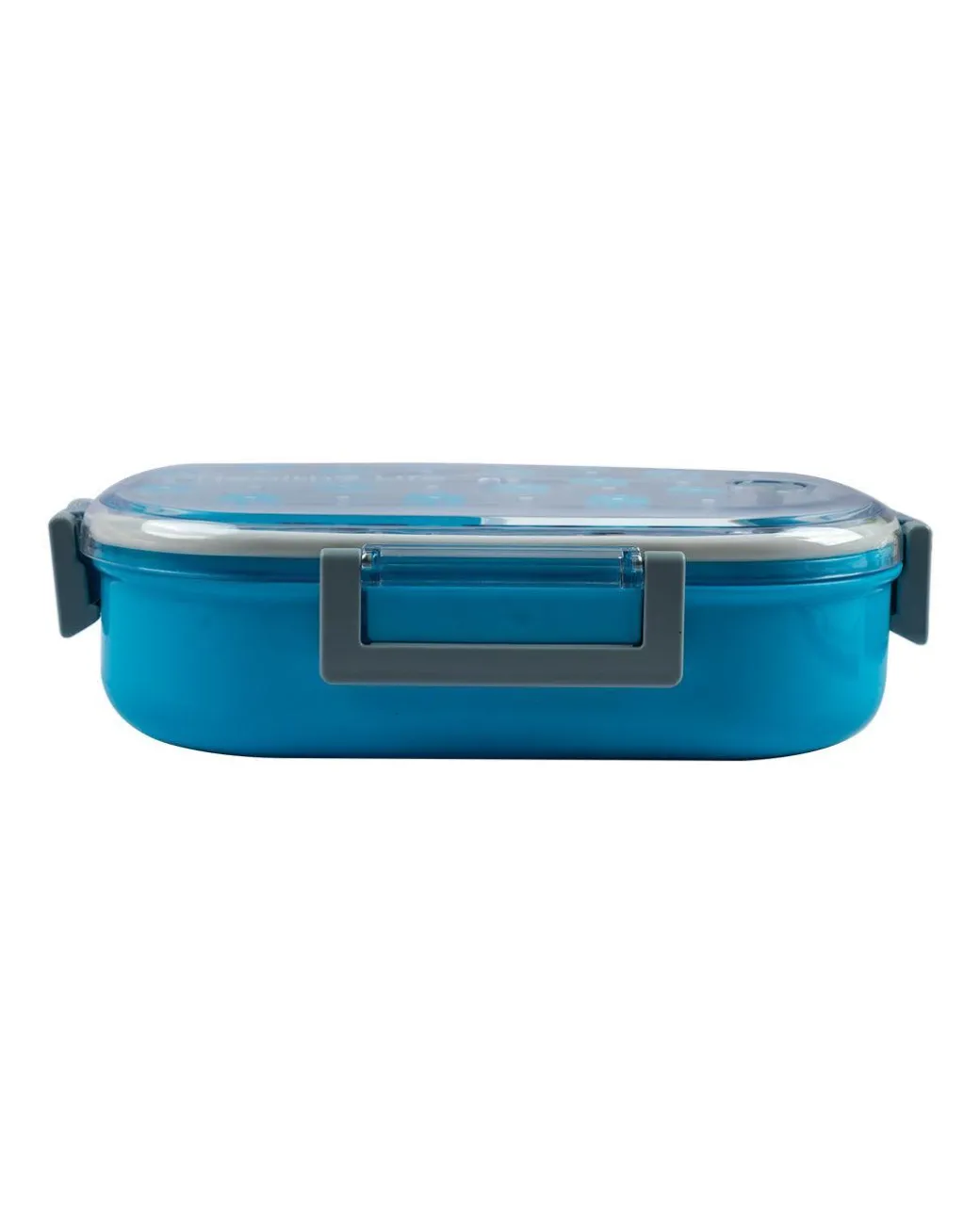 Lunch Box, Floral Print, Blue, Plastic