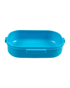 Lunch Box, Floral Print, Blue, Plastic