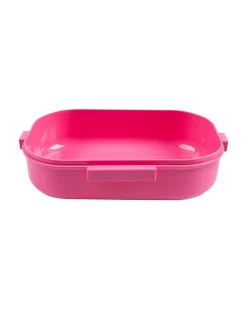 Lunch Box, Floral Print, Pink, Plastic