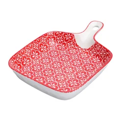 Mandala Ceramic Platter With Handle