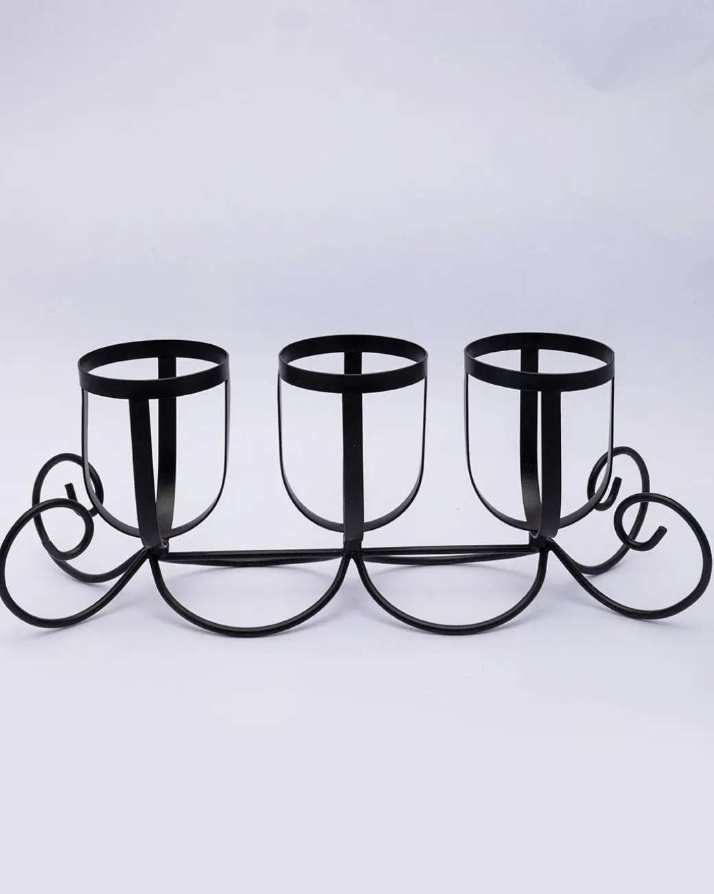 Market99 3 T-Light Candle Holder, Multicolour Votive Holder, Modern Design, Black Finish, Mild Steel