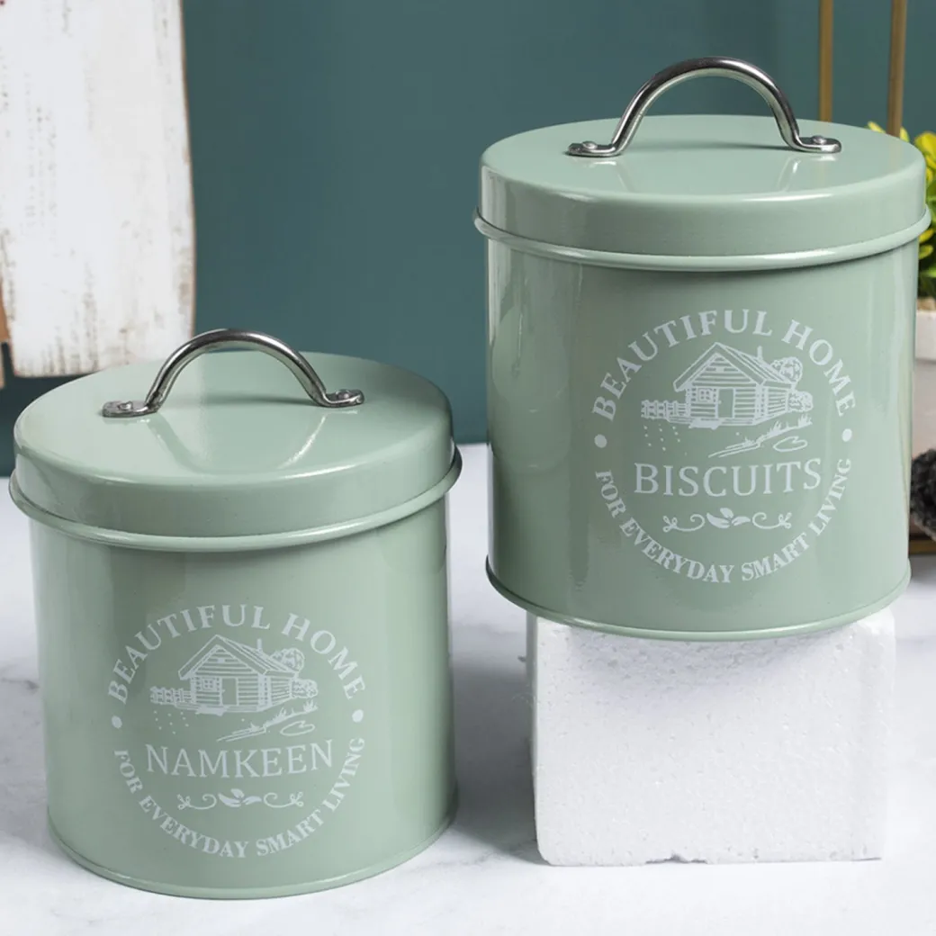 Market99 Biscuits & Namkeen Storage Jar with Lid - Set Of 2, Each 1300 mL