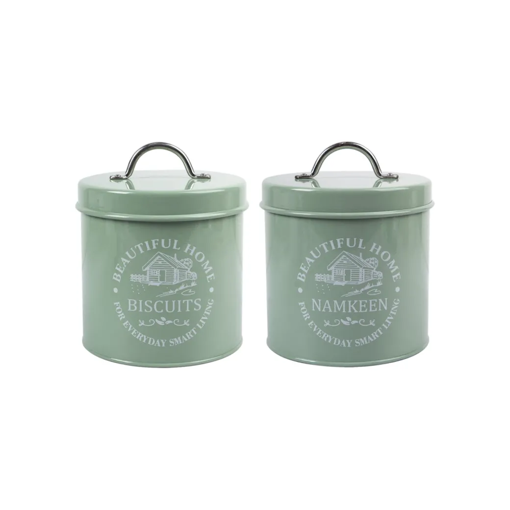 Market99 Biscuits & Namkeen Storage Jar with Lid - Set Of 2, Each 1300 mL