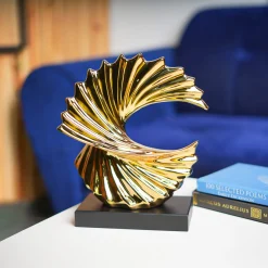 MARKET99 Black & Golden Ceramic Sculpture Decor Object