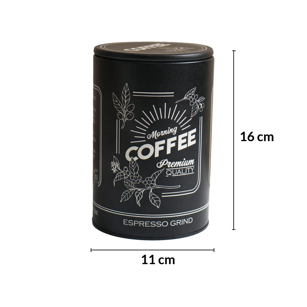 MARKET99 Black Iron Coffee, Tea & Sugar Jars - (1000 ml Each, Set Of 3)