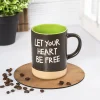 Market99 Ceramic Coffee Mug "LET YOUR HEART BE FREE " - 360 mL