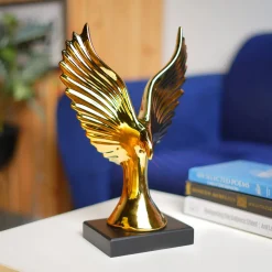 MARKET99 Ceramic Decor Object Sculpture Eagle or Phoeni x in Black & Golden