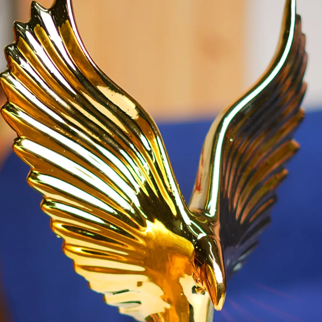 MARKET99 Ceramic Decor Object Sculpture Eagle or Phoeni x in Black & Golden