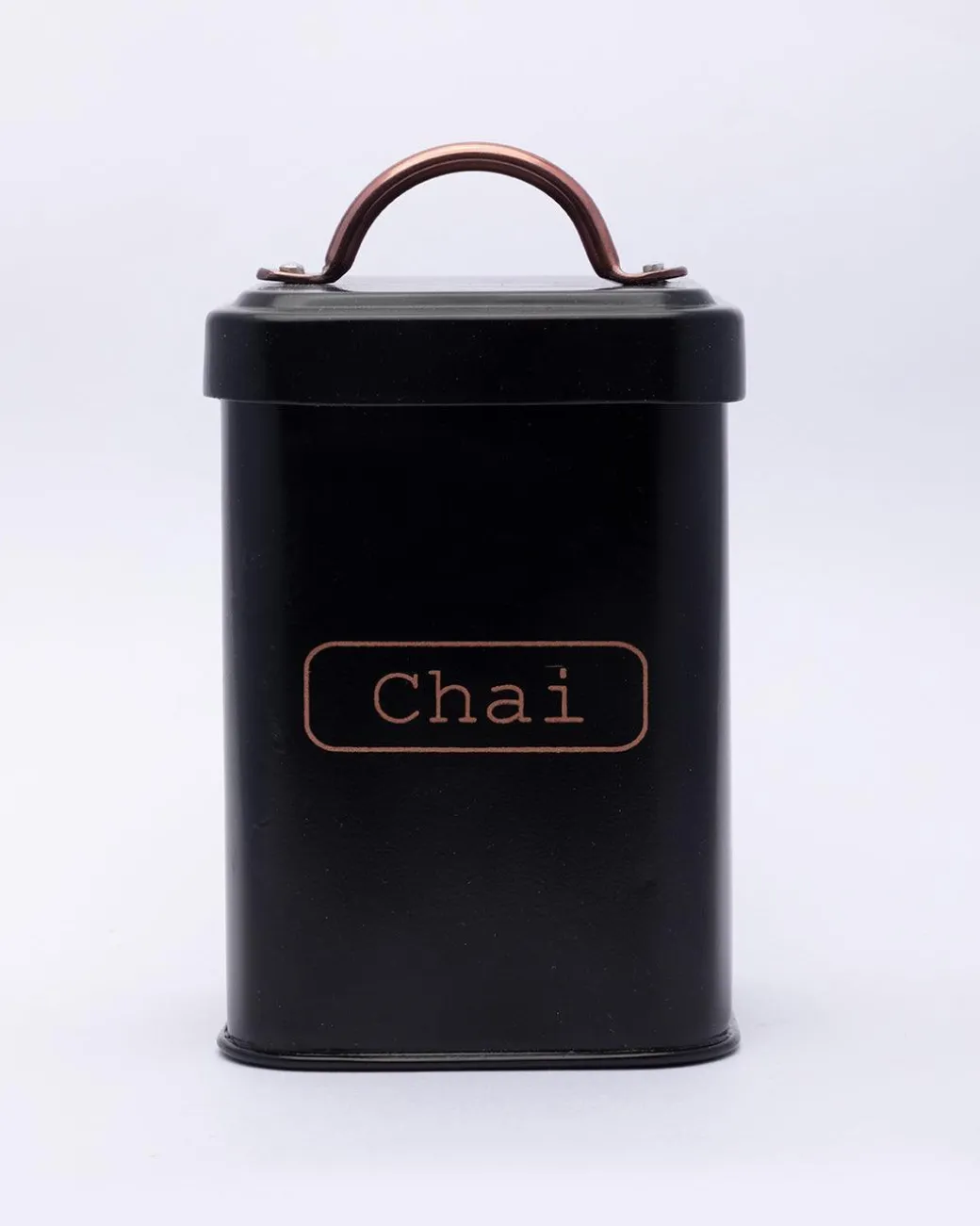 Market99 Chai Jar, Kitchen Decorative, Countertop Metal Storage Jar, Black, Mild Steel | (1 Litre)