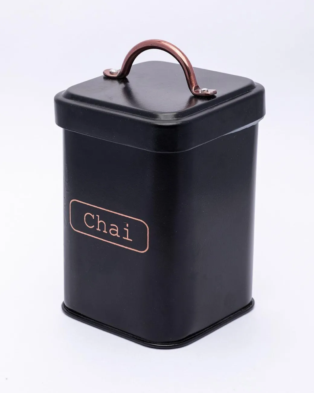 Market99 Chai Jar, Kitchen Decorative, Countertop Metal Storage Jar, Black, Mild Steel | (1 Litre)