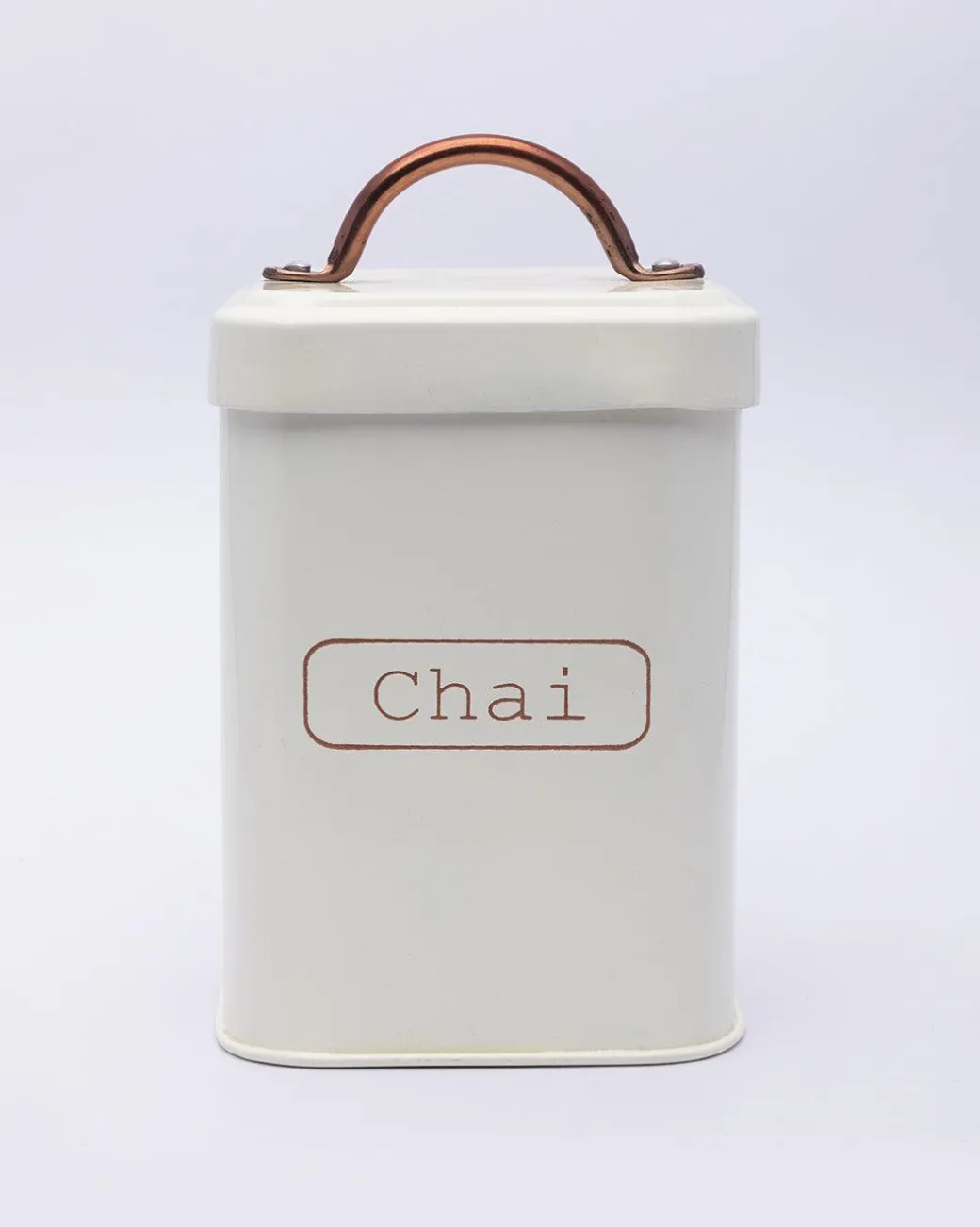 Market99 Chai Jar, Kitchen Decorative, Countertop Metal Storage Jar, Ivory, Mild Steel