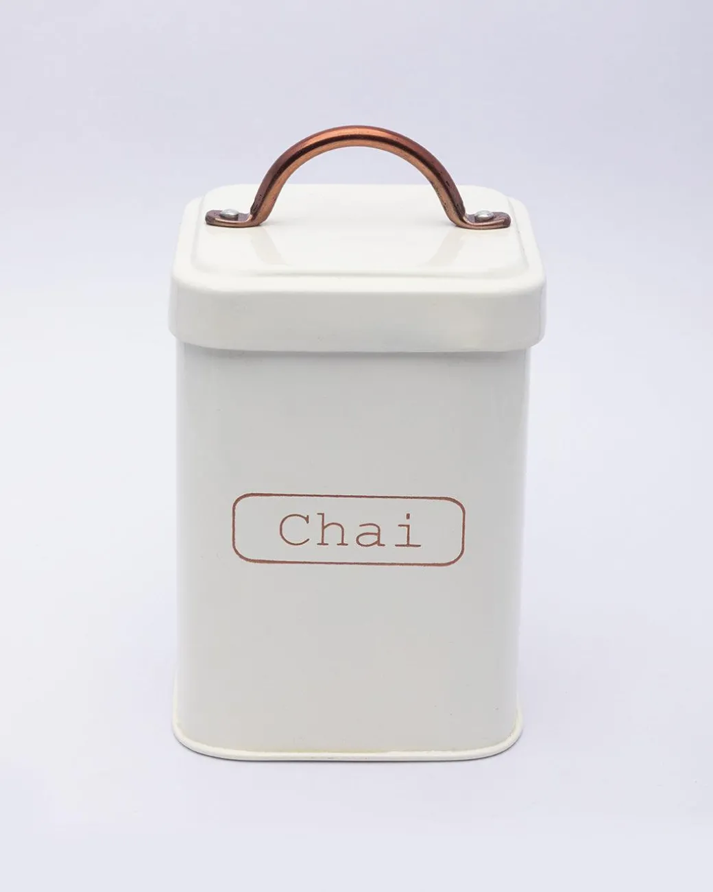 Market99 Chai Jar, Kitchen Decorative, Countertop Metal Storage Jar, Ivory, Mild Steel