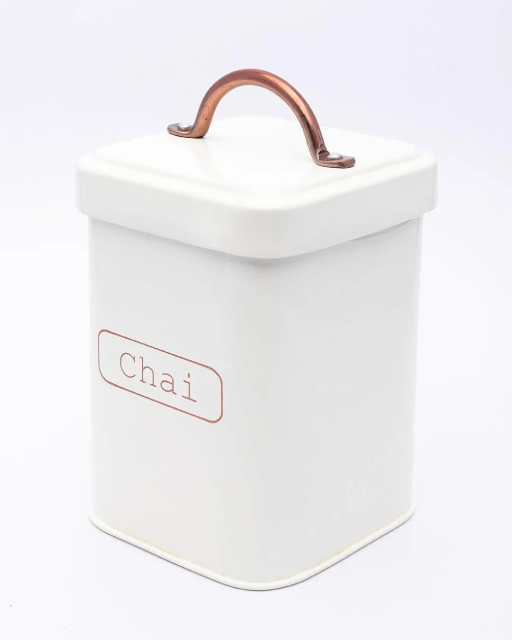 Market99 Chai Jar, Kitchen Decorative, Countertop Metal Storage Jar, Ivory, Mild Steel