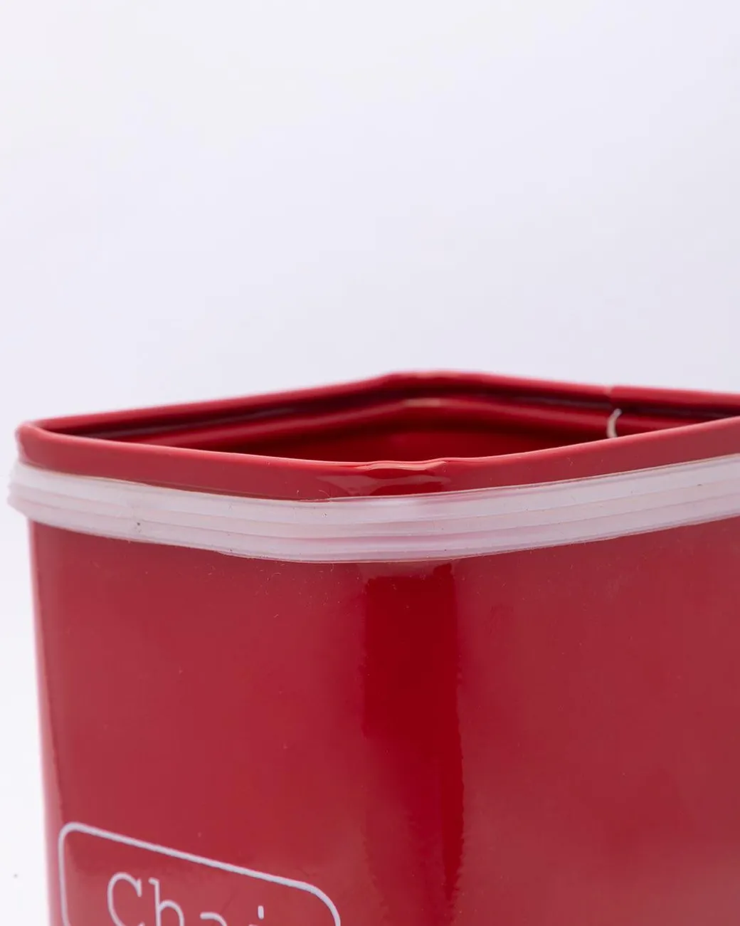 Market99 Chai Jar, Kitchen Decorative, Countertop Metal Storage Jar, Red, Mild Steel | (1 Litre)
