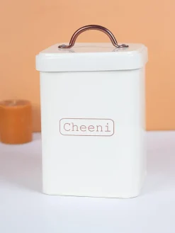 Market99 Cheeni Jar, Kitchen Decorative, Countertop Metal Storage Jar, Ivory, Mild Steel | (1.9 Litre)