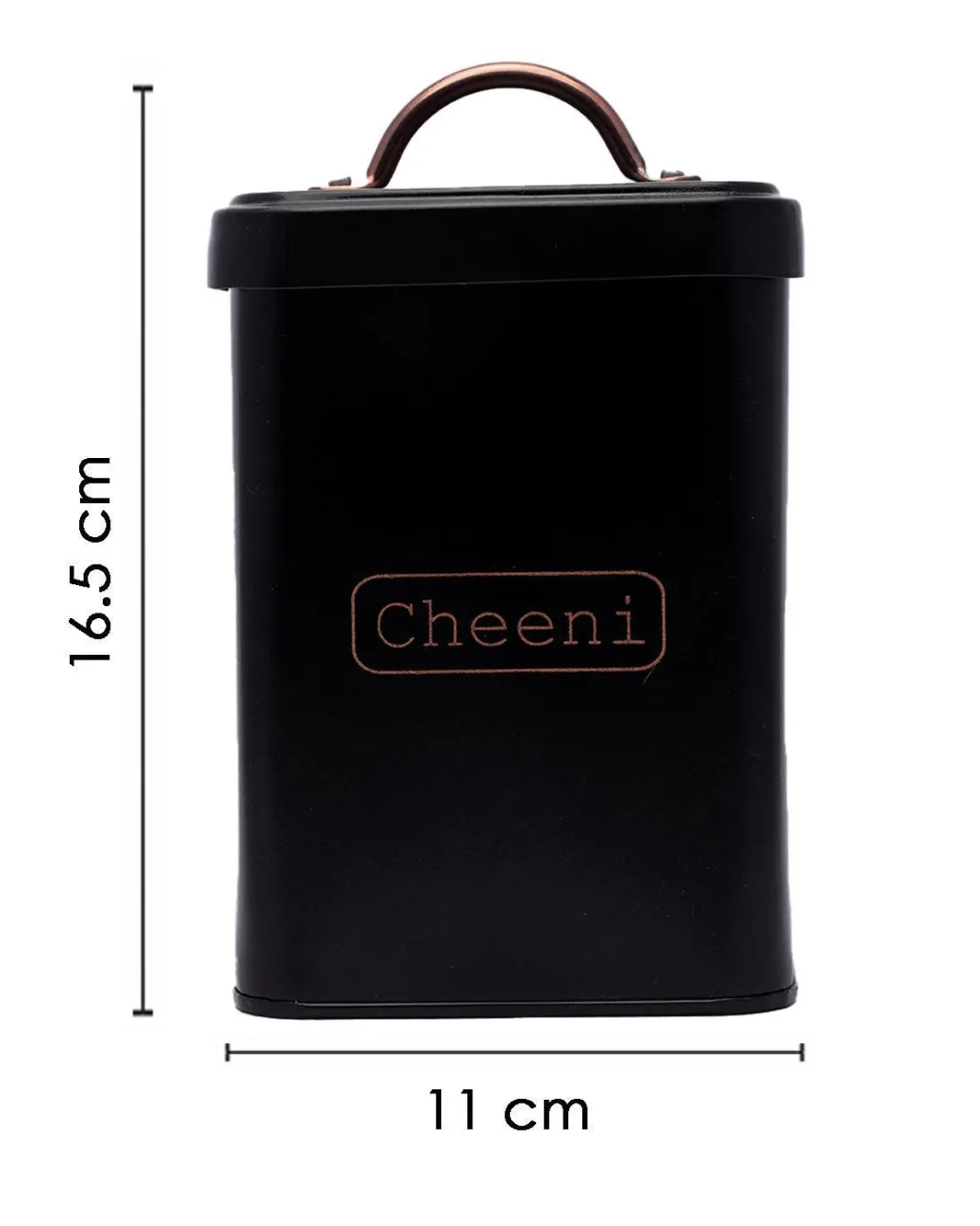 Market99 Cheeni Jar, Kitchen Decorative, Countertop Metal Storage Jar, Black, Mild Steel | (1.9 Litre)