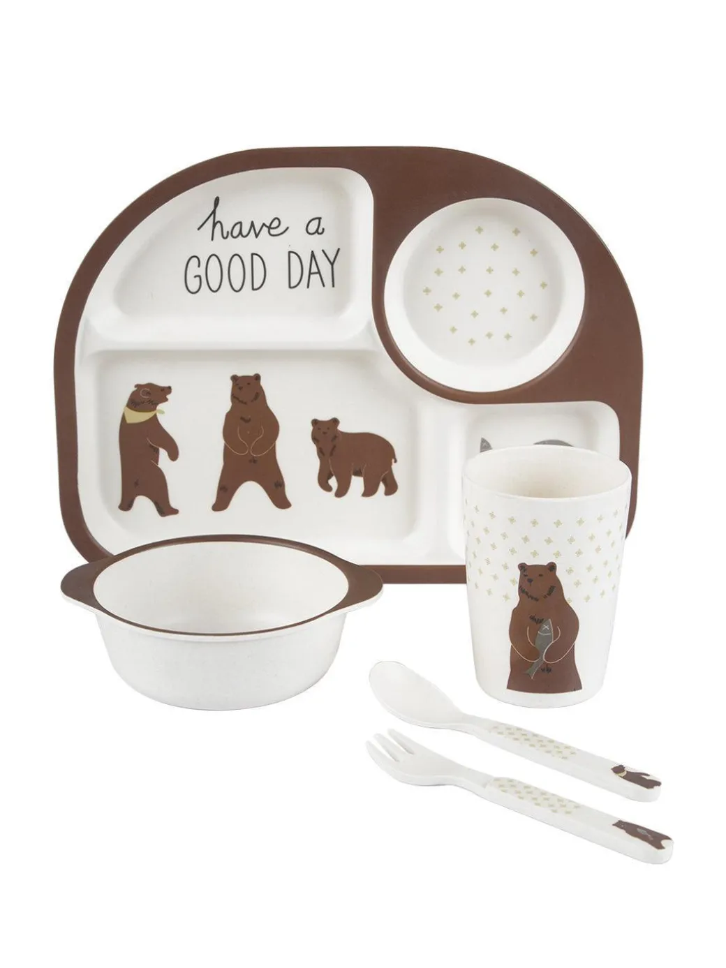 Market99 Children'S Pastel Dinner Set 1 Plate, 1 Bowl, 1 Tumbler, 1 Fork & 1 Spoon