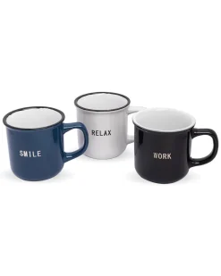 Market99 Coffee Mug, Multicolour, Ceramic, Set of 3, 330 mL