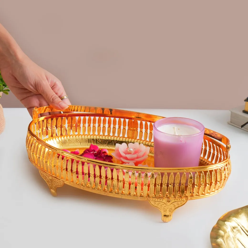 MARKET99 Golden Oval Nordic Basket With Handle