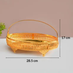 MARKET99 Golden Oval Nordic Basket With Handle